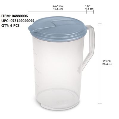 STERILITE 3.8L ROUND PITCHER CLEAR