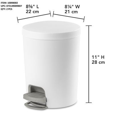 STERILITE POUBELLE A PEDALE 6L