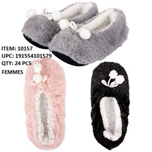 THERMAXXX HOUSE BOOTIES WITH POM-POM