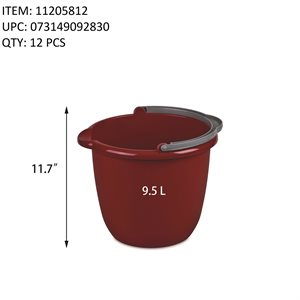 STERILITE 9.5L SPOUT PAIL RED