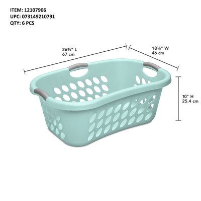 STERILITE 44L HIP HOLD LAUNDRY BASKET AQUA