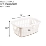 STERILITE 53L RECTANGULAR LAUNDRY BASKET WHITE