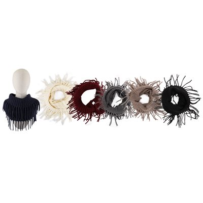 ACRYLIC INFINITY SCARF WITH FRILLS