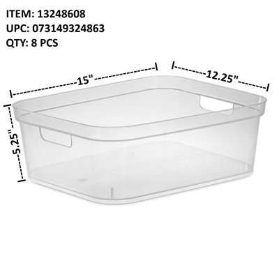 STERILITE SHORT STORAGE BIN CLEAR