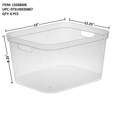 STERILITE TALL STORAGE BIN CLEAR