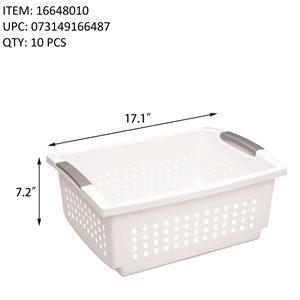 STERILITE LARGE STACKING BASKET WHITE