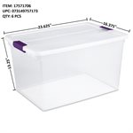 STERILITE LATCHING BOX 36QT /  62L CLEAR