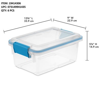 STERLITE STACKABLE FILING BOX 7L AQUA MARINE BLUE