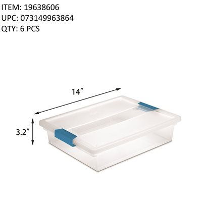 STERILITE LARGE CLIP BOX CLEAR