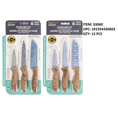 6 PIECE KNIFE SET W / BLADE GUARD