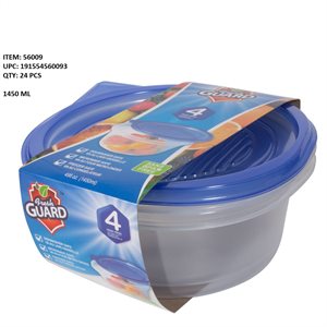 4PC 1450ML ROUND FOOD CONTAINER