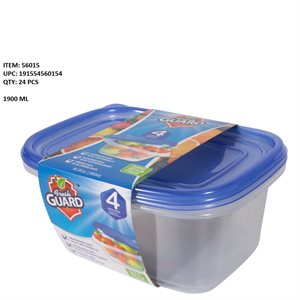 4PC 1900ML RECTANGLE FOOD CONTAINER