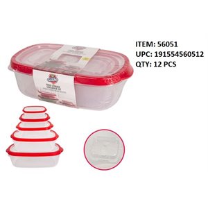 FOOD CONTAINER SET W / VENT 10PCS RECTANGLE