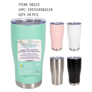 DOUBLE WALL INSULATED STAINLESS STEEL TRAVEL MUG 600ML