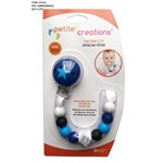SILICONE PACIFIER HOLDER BLUE STAR BUTTON
