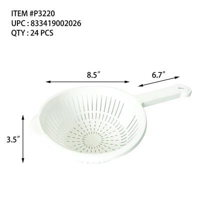 COLANDER WITH HANDLE WHITE