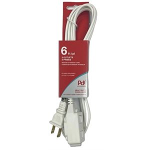 6FT INDOOR EXTENSION CABLE WITH 3 OUTLETS -PREMIUM QUALITY