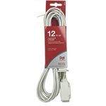 12FOOT INDOOR EXTENSION CORD WITH 3 OUTLETS